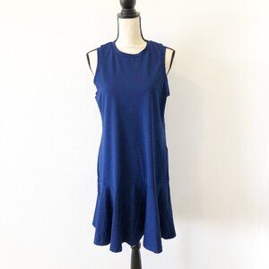 BANANA REPUBLUC Cobalt Blue Sleeveless Peplum Hem Midi Dress Womens Medium